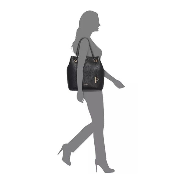 Calvin Klein Gabrianna Reversible Tote Black/gray 2 piece set - Picture 2 of 15